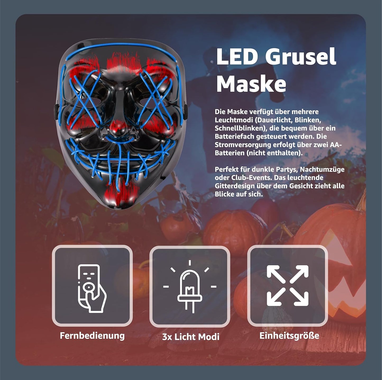Electrifying LED Horror Mask™